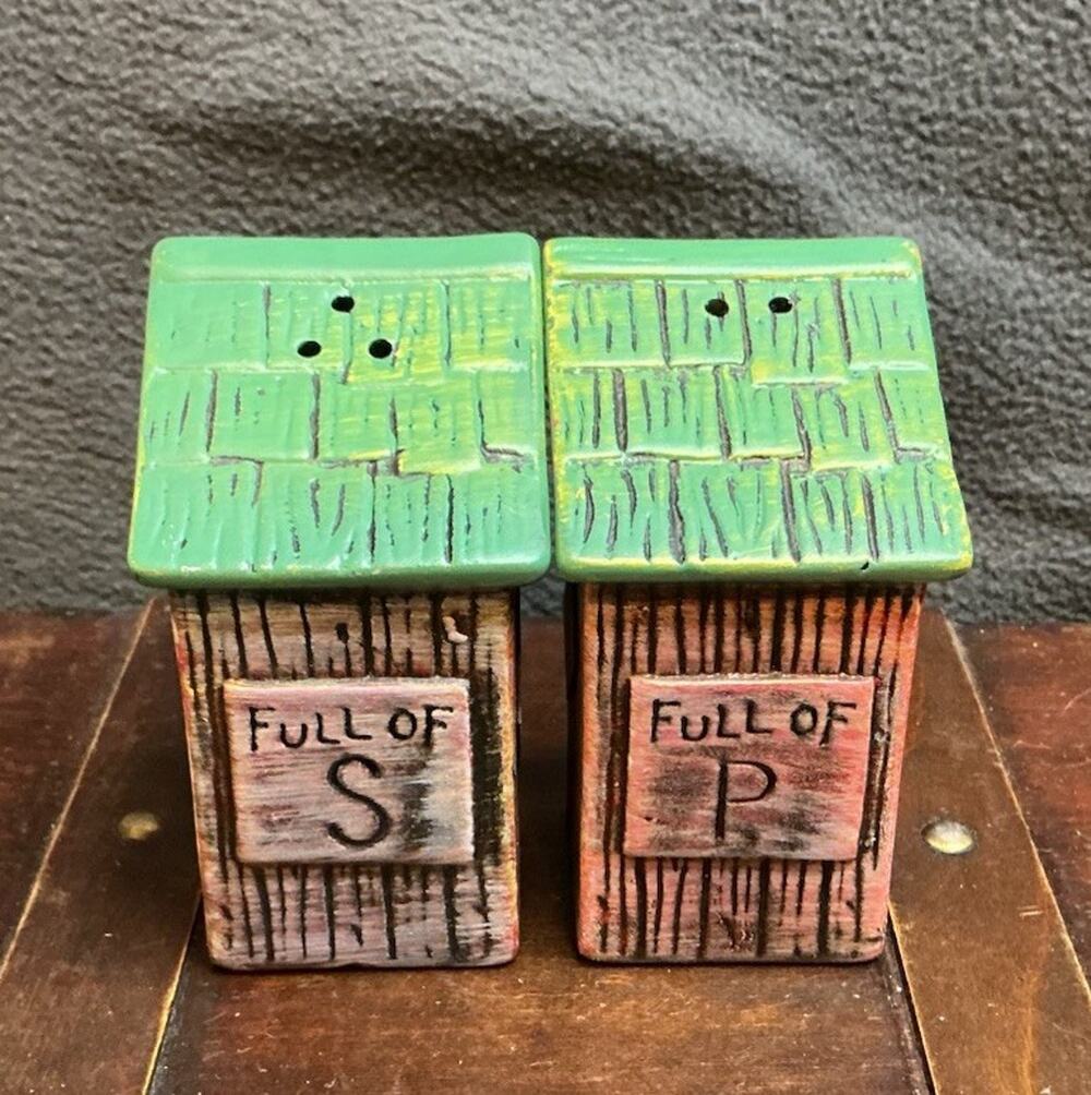 Rivers Edge Ceramic Outhouse Salt & Pepper Shakers